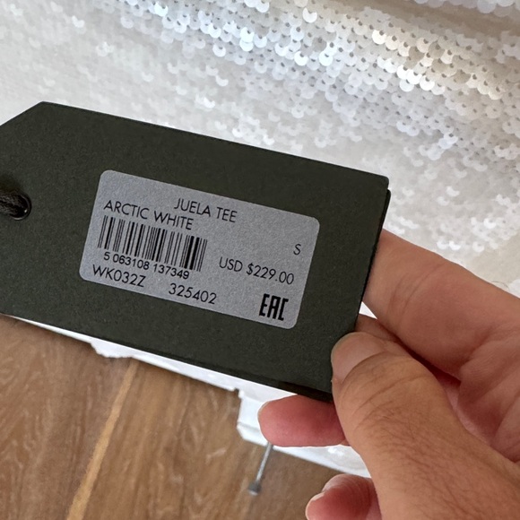 All Saints Jurla Sequin Top in Arctic White - Picture 4 of 5